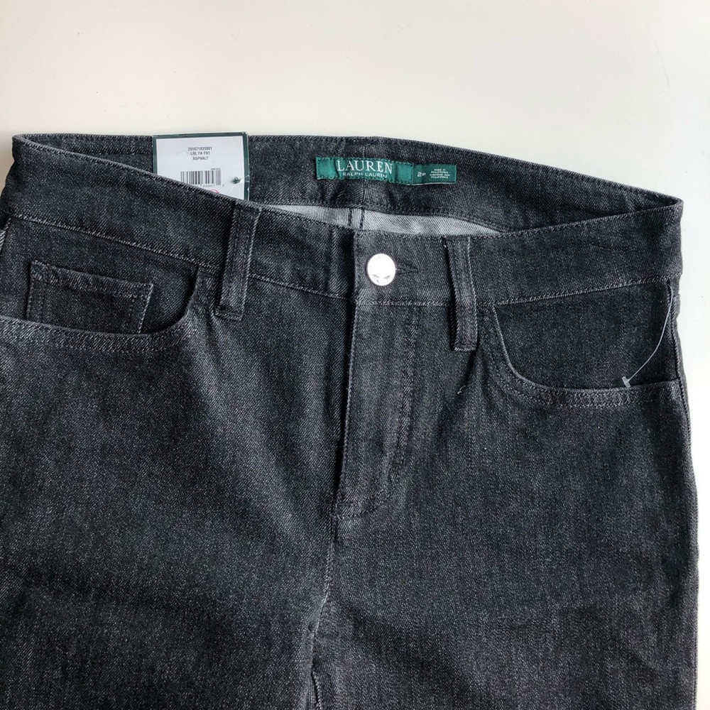 NWT Lauren Ralph Lauren Dark Grey Skinny Jeans-2P
